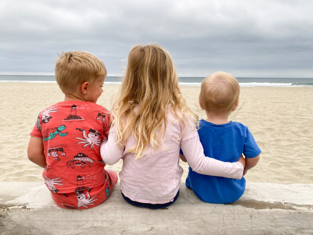 Kids overlooking the beach